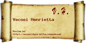 Vecsei Henrietta névjegykártya
